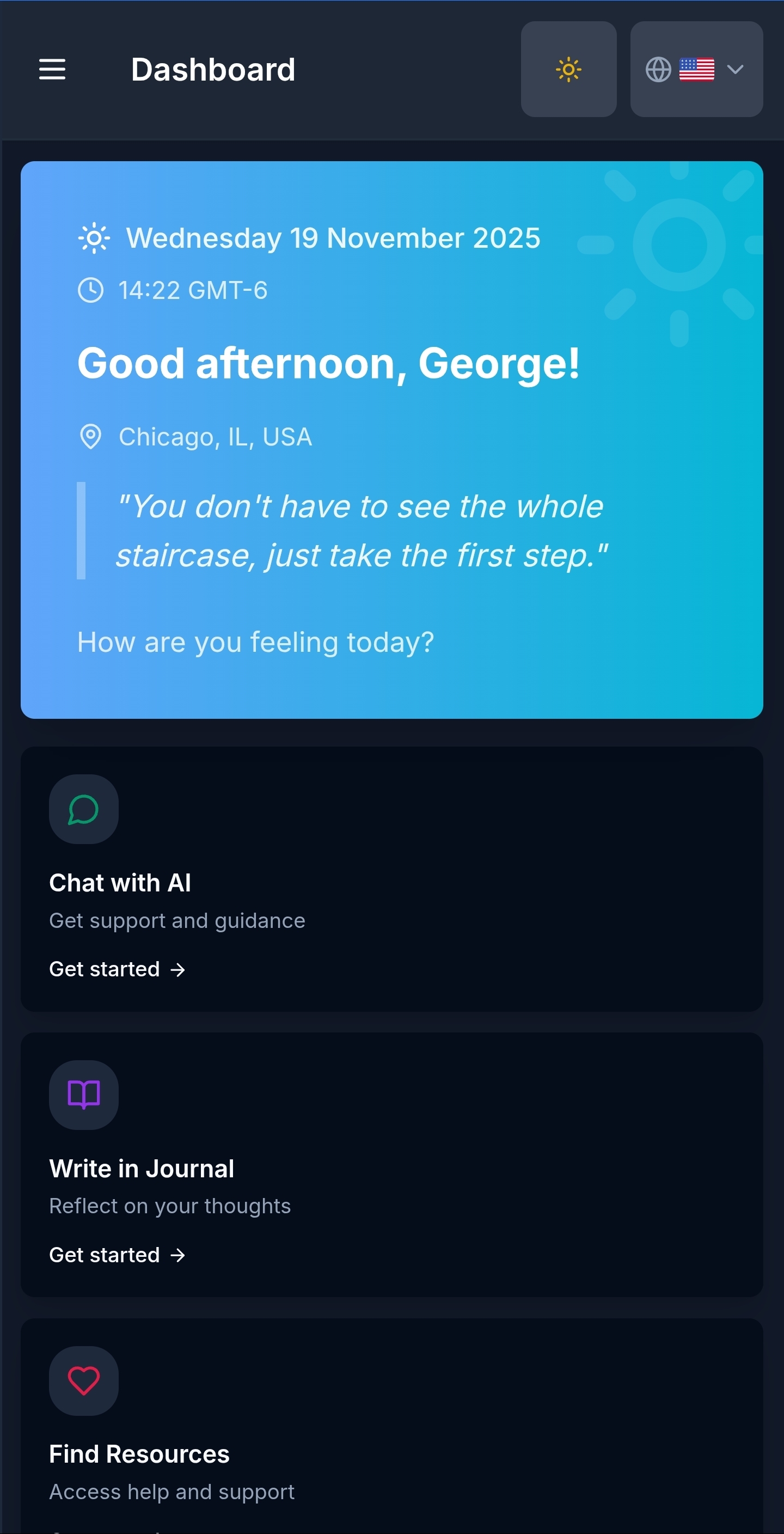 BetterMind App Dashboard